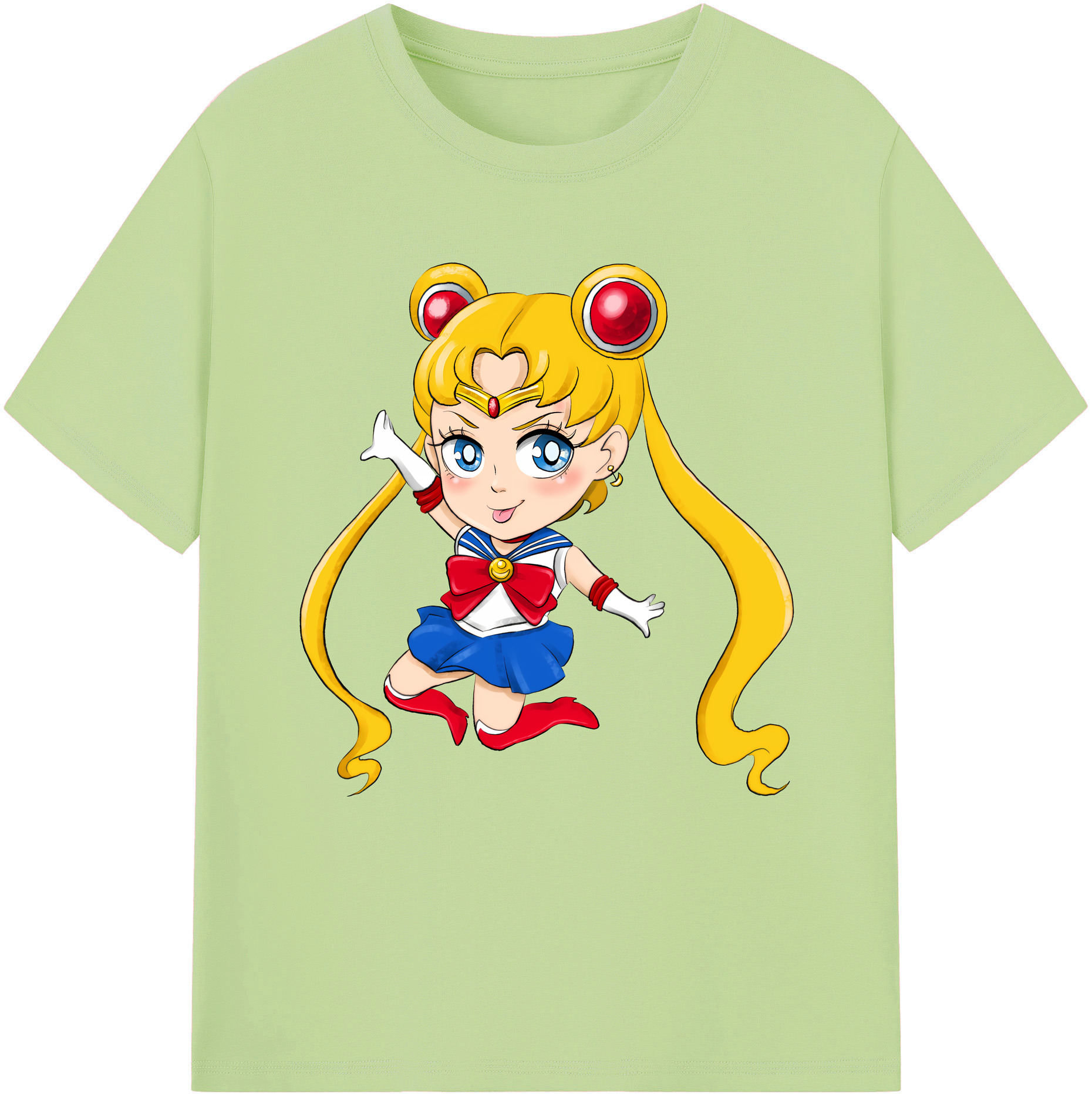 （画像用） 美少女戦士セーラームーン 月野 うさぎ つきの うさぎ Sailor Moon Tsukino Usagi 綿100％半袖Tシャツ（フロントプリント）